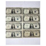 8 ONE DOLLAR SILVER