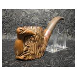 Bird Figural Smoking Pipe, Imported Briar, Hand