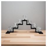 Metal Candle Holder w/  Glass Cubes