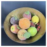Glass Bowl w/ Faux Sugared Fruit