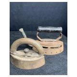 2 ANTIQUE SADD IRONS