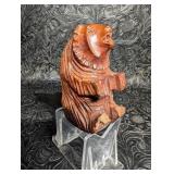 Hand Carved Bear Figural Smoking Pipe, Imported