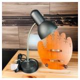 Gooseneck Desk Lamp w/ Wood Baseball Bat & Ball