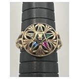 10K Y Gold & Semi Precious Stones Eastern Star