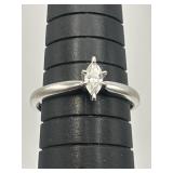 10K White Gold & Marquise Diamond 1/5 1.9g