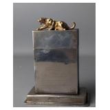 French Art Deco Metal and Leather Cigarette Case