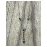 CRP 10K Yellow Gold & Blue Stone Necklace 3.5g
