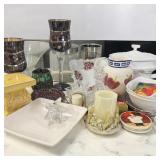 Lot of Glassware/ Candlesticks/ Pillars/ Tureen/