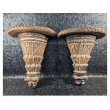 Carved Wood Sconce Shelves