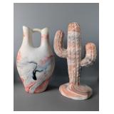 10' Vintage Nemadji Pottery Swirled Wedding Vase
