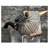 Hand Carved Bull Figural Smoking Pipe