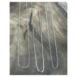 10K White Gold 18'Chains .4g, 1g, 1.1g