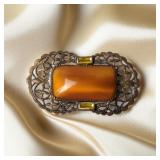 OlderArt Deco Brooch W Large Rectangular