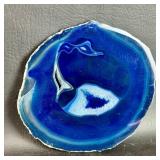 Sapphire Blue Agate Slice 7 x 7 Approximate