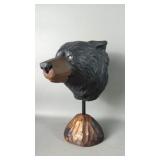 Hand Carved Wood Black Bear Bust