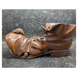 Carved Wood Boot w/Mice, Folk Art