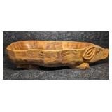 Hand Carved Wooden Hog Bowl/Centerpiece