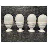 Vintage Porcelain Egg Cups with Glass Eggs, One