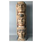 Native American Tribal 3-Face, Bear TOTEM POLE