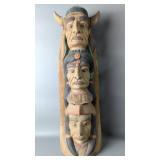 Native American Tribal 3-Face, Eagle TOTEM POLE