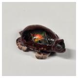 Mexican Fire Opal Carved Turtle