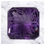 Square Cut Etched Amethyst Gemstone