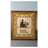 Framed Vintage Cross Stitch Embroidery