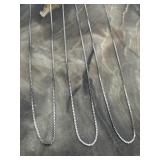 10K White Gold 18' Chains .4g, 1g, 1g