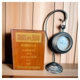 Wood Box w/ Pocket Watch Style Working Clock