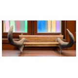 Antique Towel Rack Oak/Antelope Horns