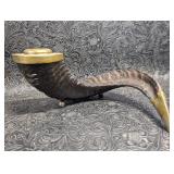 Vintage Footed Rams Horn Candle Holder