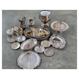 Large Lot of Silver Plate , Cake Stand , Pitchers