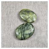 Pair of Large Jadeite Beads