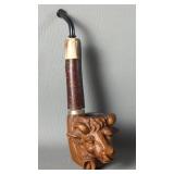 Vintage Carved Bovine Cow Head Smoking Tobacco