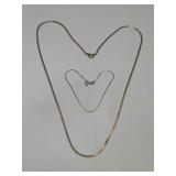 14K Yellow Gold Necklace 3.9g & 14K Bracelet .7g