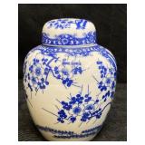 ASIAN GINGER JAR W/ CHERRY BLOSSOMS