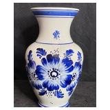 DELFT HOLLAND BLUE FLORAL VASE