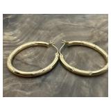 SLC 14K Yellow Gold Diamond Cut Earrings