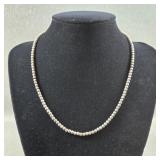 Sterling Silver Bead Necklace, 20in, 30g