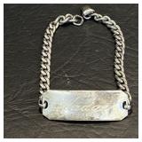 Vintage Sterling Silver ID Bracelet Madge /