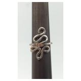 Bold Sterling Silver Scroll Women's Ring Size