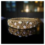 Lovely Faux Opal & Gold Tone Costume Jewelry