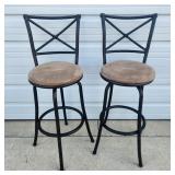Pair Swiveling Barstools
