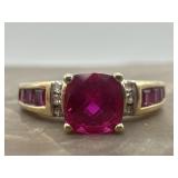 10K A Yellow Gold & Ruby Ring 2.8g