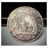 1 Oz Pink Toned .999 Silver Radial Buffalo Round