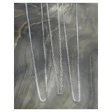 10K White Gold 18' Chains 1.0g, 1.0g, .4g