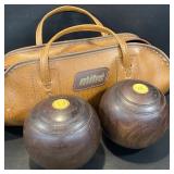 Vintage Thomas Royle Lawn Bowls / Bocci Balls w/