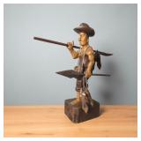 Hand Carved Wood Old Fellow Fisher Man