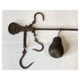 ANTIQUE CAST IRON HANGING BALANCE SCALE