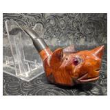 Hand Carved Rhinoceros Figual Smoking Pipe, Made
